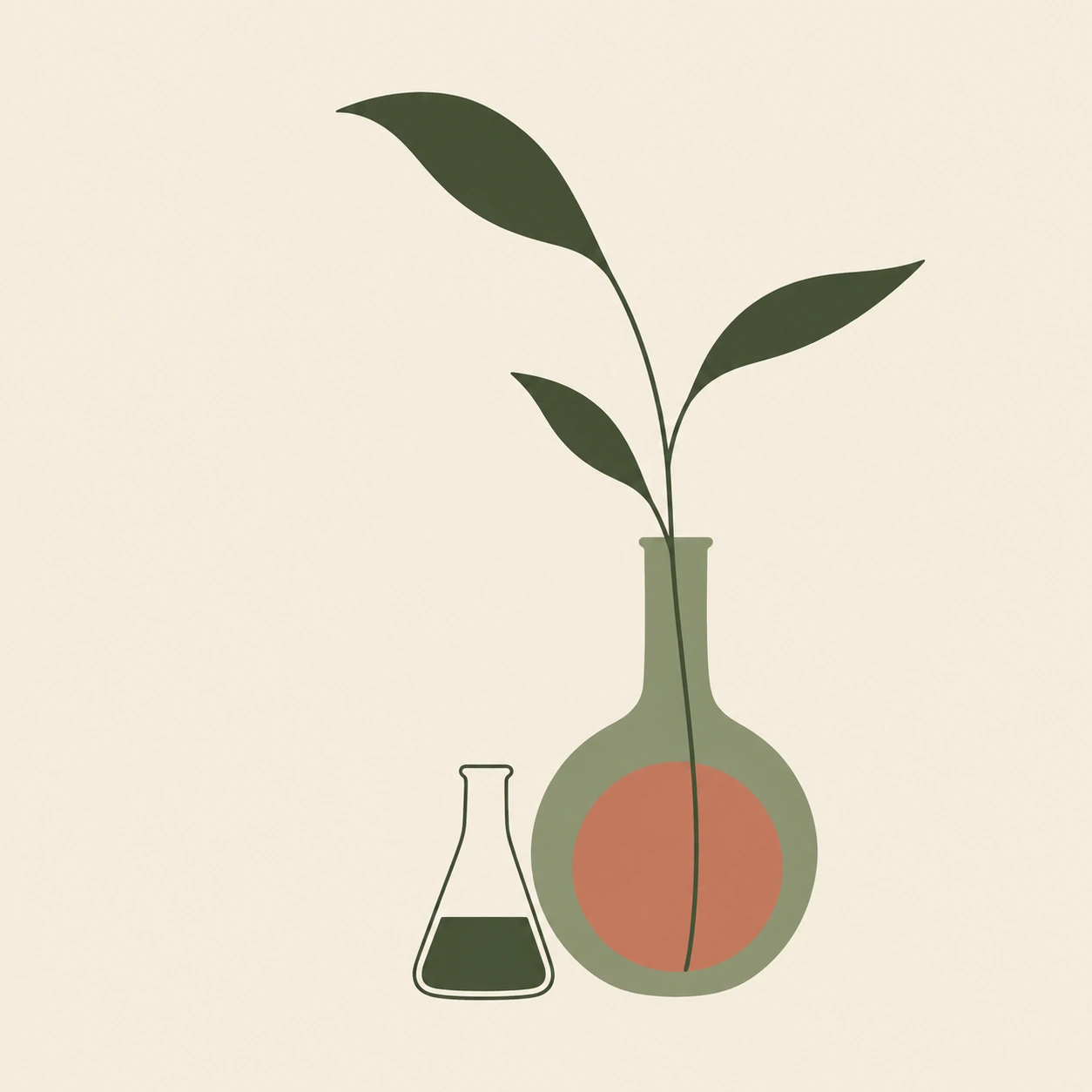 Botanical chemistry flasks