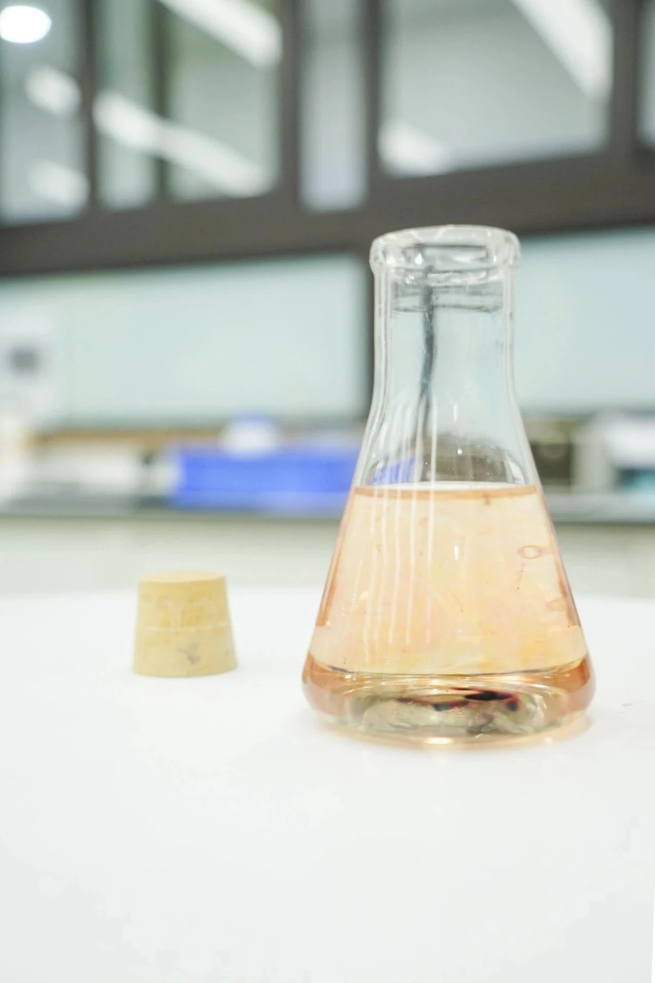Golden liquid in a flask